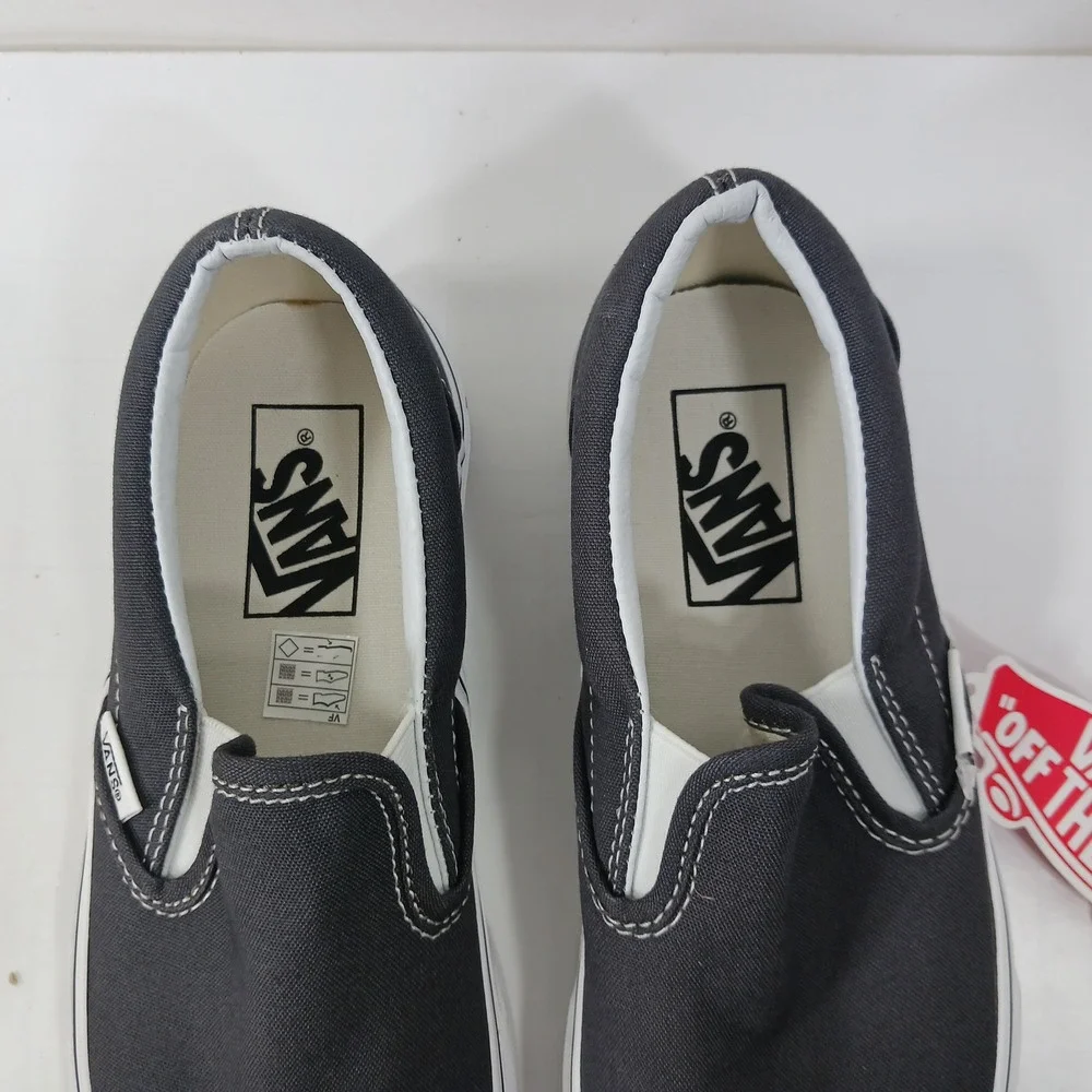 Vans Classic Slip-On BI Charcoal Gray Canvas Sneakers Mens 5 Womens 6.5